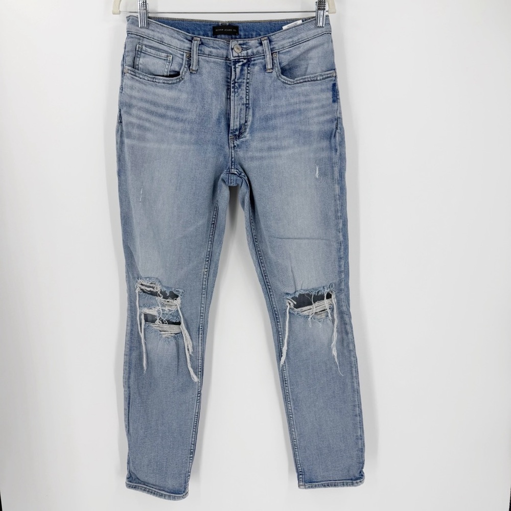 Silver Jeans Not Your Boyfriend's Jeans Women's 27X27 Distressed Mid Rise